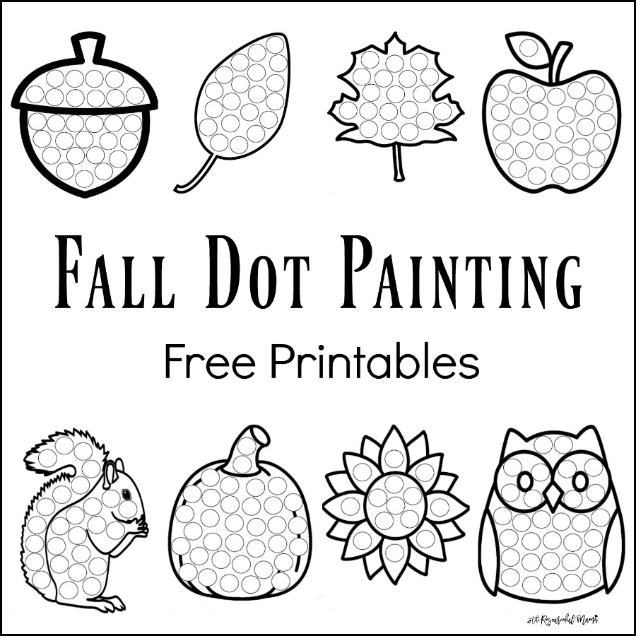 Fall Dot Painting {Free Printables} The Resourceful Mama