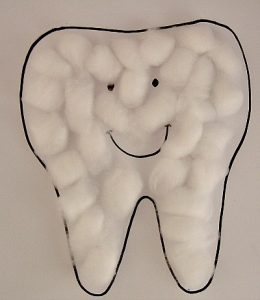 cotton ball tooth craft project