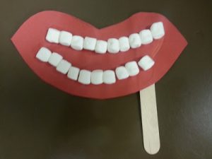 marshmallow teeth dental health month craft