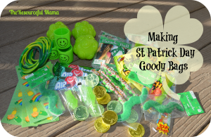 making St. Patrick's Day goody bags~thersecourcefulmama.com