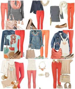 coral jeans