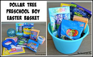 dollar tree Easter basket for a preschool boy