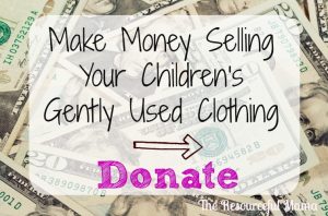 make money from donating your children's gently used clothing