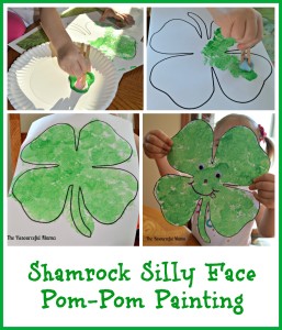 Shamrock Silly Face Pom-Pom Painting