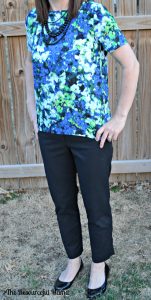 white house black market pants/target floral top~what I wore