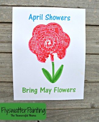 Flyswatter Painting~April Showers Bring May Flowers {Free Printable}