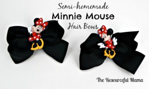 Semi-homemade minnie mouse hair bows