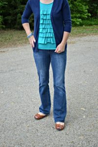 what i wore spring DKNY jeans/ Rafaella top/old navy cardigan