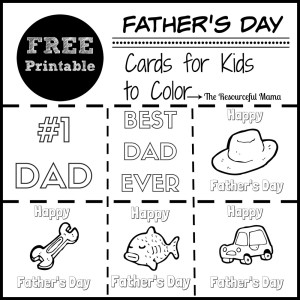 Make father's day special...print these free cards and have your kids color them.