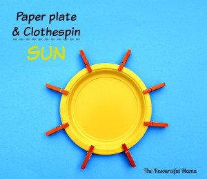 Make this fun sun craft project with a paper plate and mini clothespins.