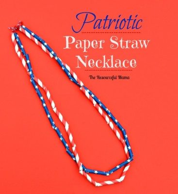 Patriotic Paper Straw Necklace