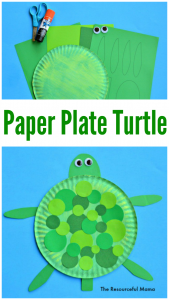 Paper plate turtle craft for kids 