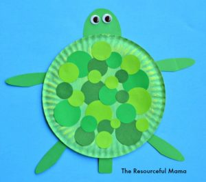 This an easy paper plate turtle craft that your kids will love making. You need green paint, paper plate, various colors and size circles, googly eyes, and free printable for arms, head tail.