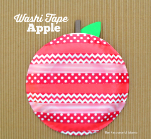I love how this washi tape apple turned out. It is a great fall or back to school kids craft.