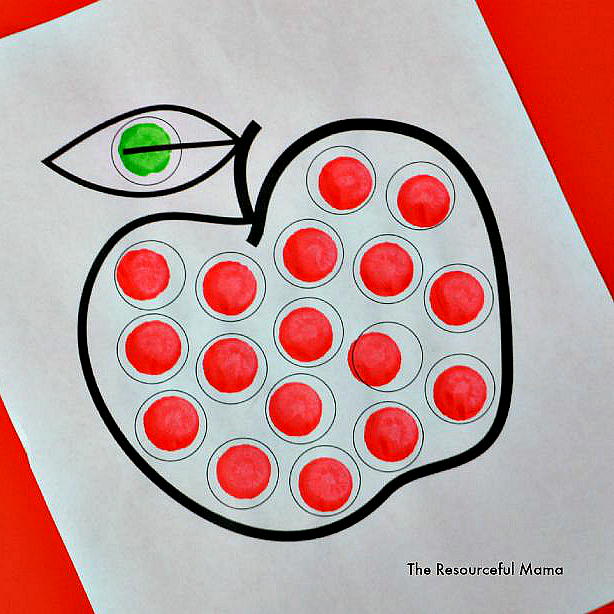 Apple Dot Painting (Dot Marker Printable) - The Resourceful Mama