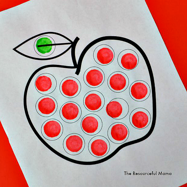 Apple Dot Painting Dot Marker Printable The Resourceful Mama