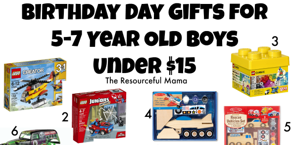 Birthday Gifts for 5-7 Year Old Boys Under $15 - The Resourceful Mama