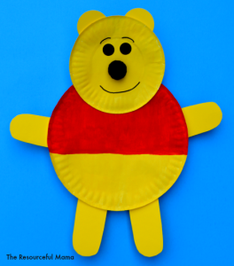 Winnie the Pooh kid craft made with paper plates