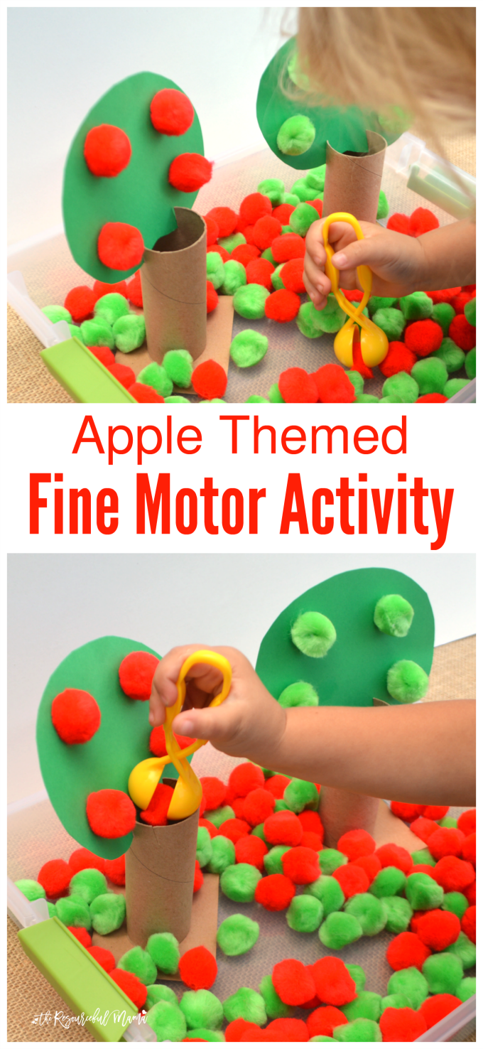 Apple Themed Fine Motor Activity and Craft for Preschool