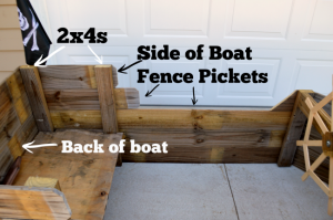 diy pirate boat side of boat