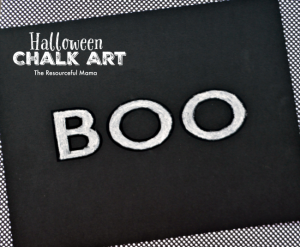 Halloween chalk art project for kids with free "BOO" printable 