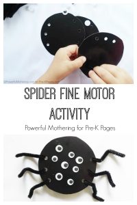 Spider Fine Motor Activity featured at MAde for Kids