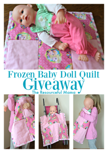 Frozen baby doll quilt made by Home Crafts by Ali giveaway