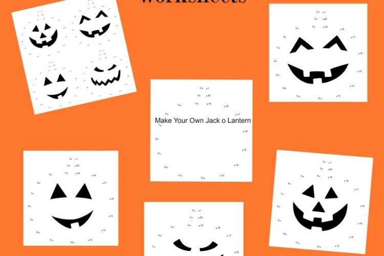 Free printable Halloween Jack O Lantern connect the dots worksheets. kindergarten | preschool | fall | pumpkins