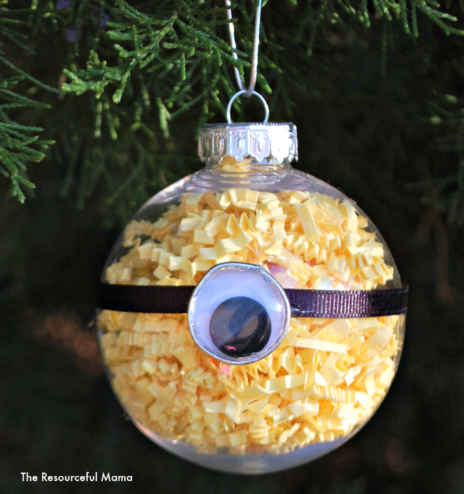 Minion Homemade Christmas Ornament - The Resourceful Mama