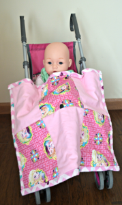 Frozen baby doll quilt made by Home Crafts by Ali