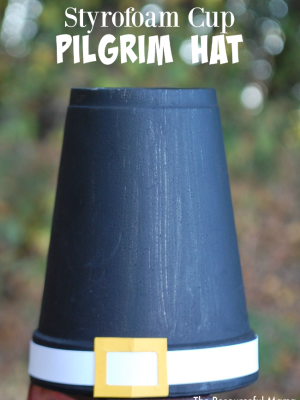 Styrofoam Cup Pilgrim Hat Kid Craft