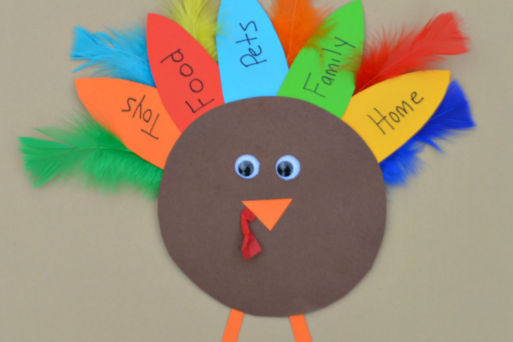 This turkey kid craft is a great way for kids to celebrate Thanksgiving and express those things for which they are thankful.