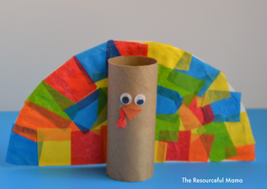 Toilet paper roll turkey kid craft perfect for Thanksgiving!