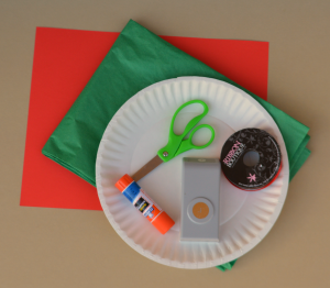 Paper plate handprint Christmas wreath