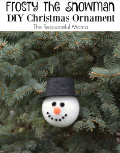 diy frosty the snowman ornament