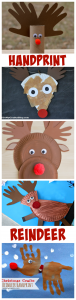 Rudolph the Red Nosed Reindeer Christmas Handprint Kid Crafts
