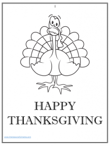 Happy Thanksgiving turkey coloring sheet (FREE PRINTABLE)