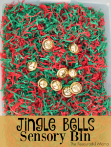 Christmas Jingle Bell Sensory Bin for toddlers and preschoolers
