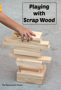 Pull out your scrap wood for a simple play activity for your kids.