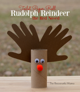 Toilet paper roll Rudolph the nosed reindeer great Christmas craft for kids