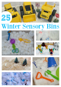 Winter sensory bins to keep the kids busy all winter long.