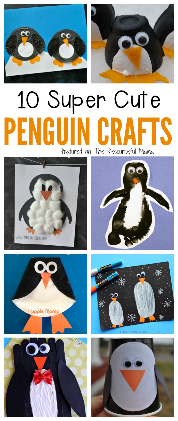  Kids will love making these penguin crafts make from paper rolls, craft sticks, cupcake liners, and more fun craft supplies. 