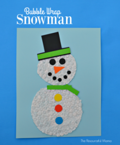 Bubble wrap snowman craft for kids