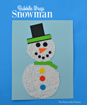 Kids will stay dry and warm making this bubble wrap snowman craft this winter. 