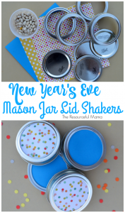 Fun New Year's Eve activity for the kids. Use mason jar lids to make shakers/noisemakers. 