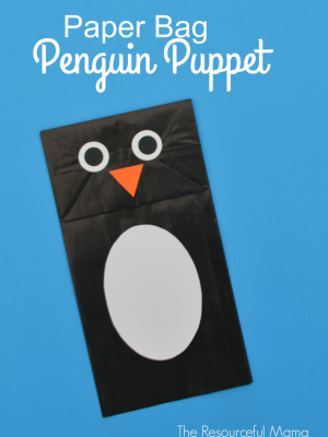 Paper Bag Penguin Puppet