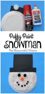 Puffy paint Frosty the Snowman craft