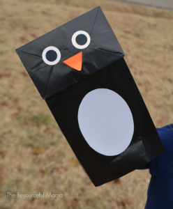 Paper bag penguin craft for kids 