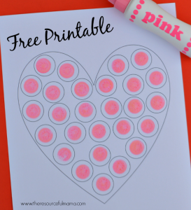 Free printable do a dot heart worksheet perfect for Valentine's Day!