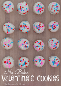 No bake Valentine's cookies are super easy and quick to make-perfect for school parties